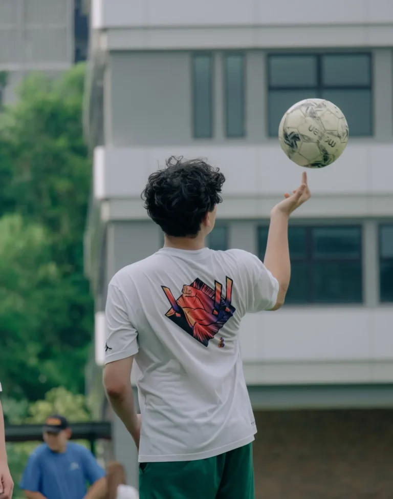 AI Learning Camp-boy playing with football