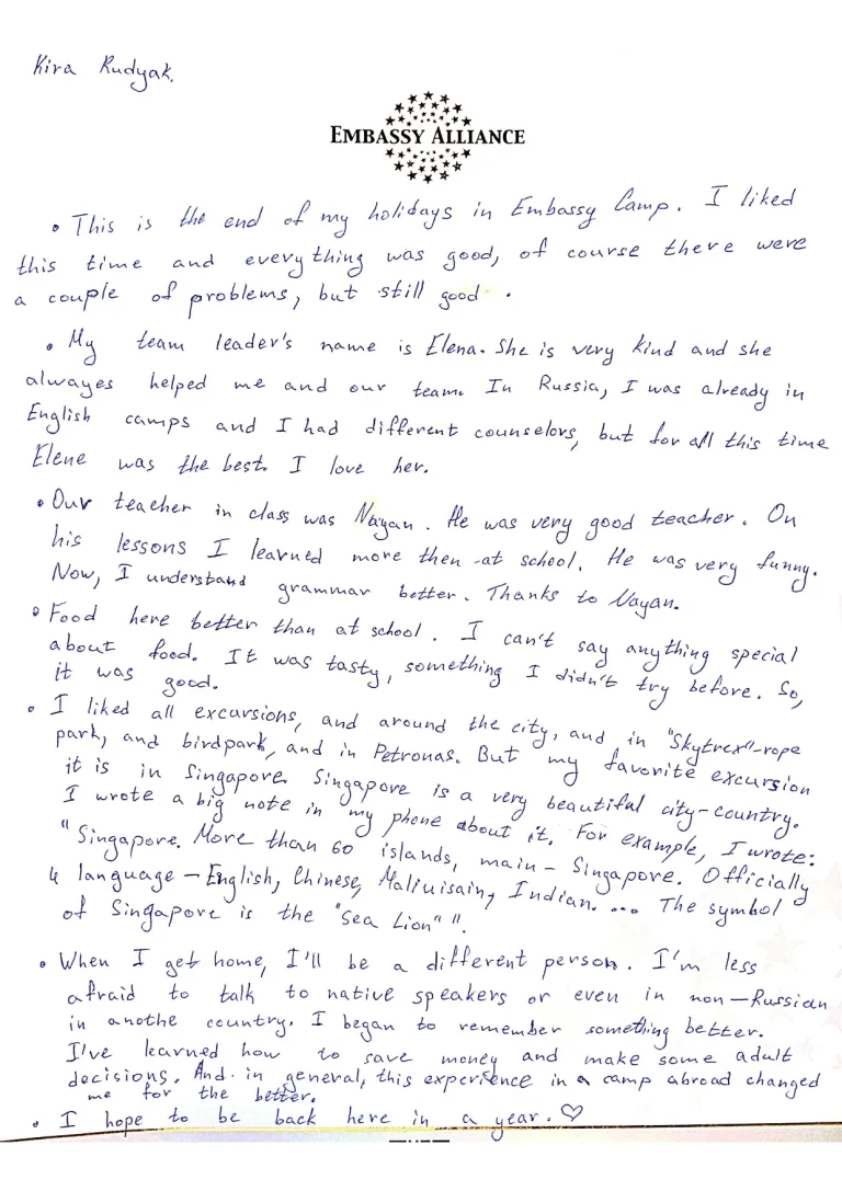 English language camp in singapore